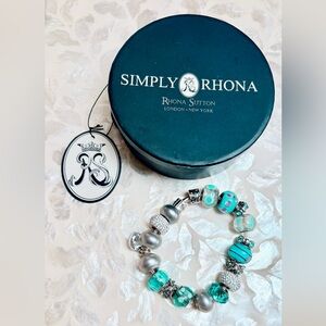 Rhona Sutton “Simply Rhona” Sterling Silver Beaded Charm Bracelet❣️